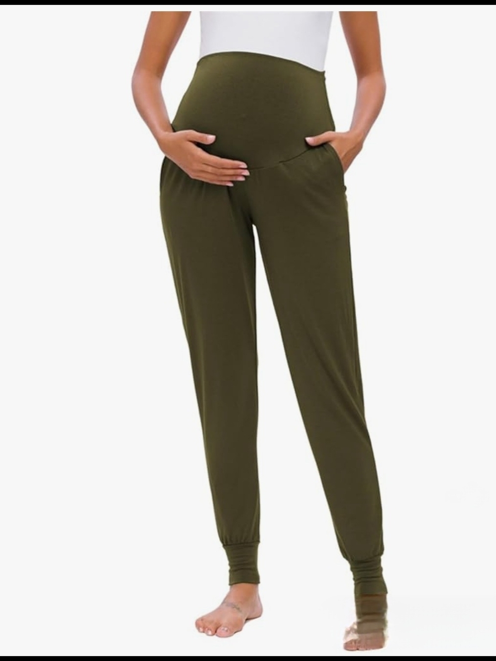 Maternity Olive Green Jogger Pants